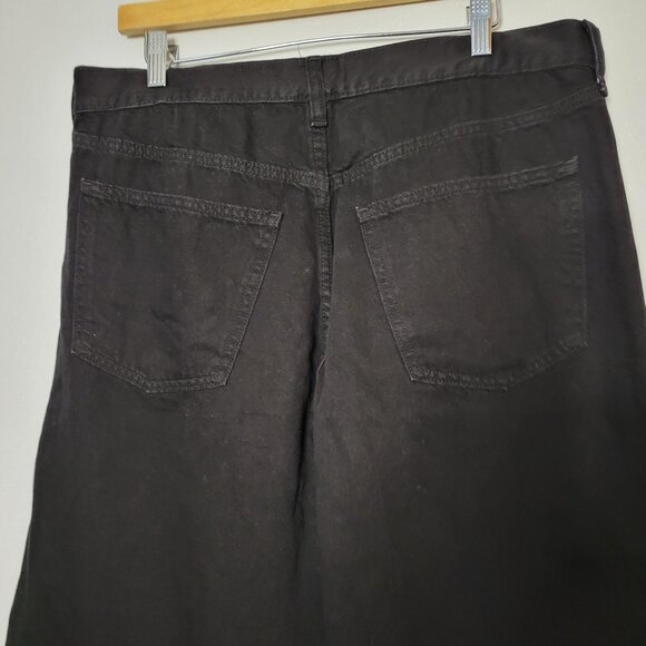 Universal Thread Black Mid-Rise Super Wide Leg Jeans Size 12S - Picture 4 of 7